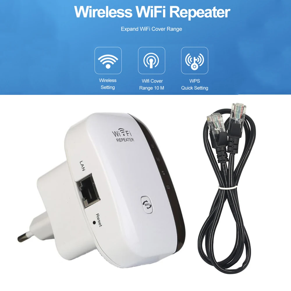 WiFi Wireless Repeater WiFi Extender 300Mbps Wi fi Amplifier Signal Booster Network Amplifier Support WPS AP Function Repeater