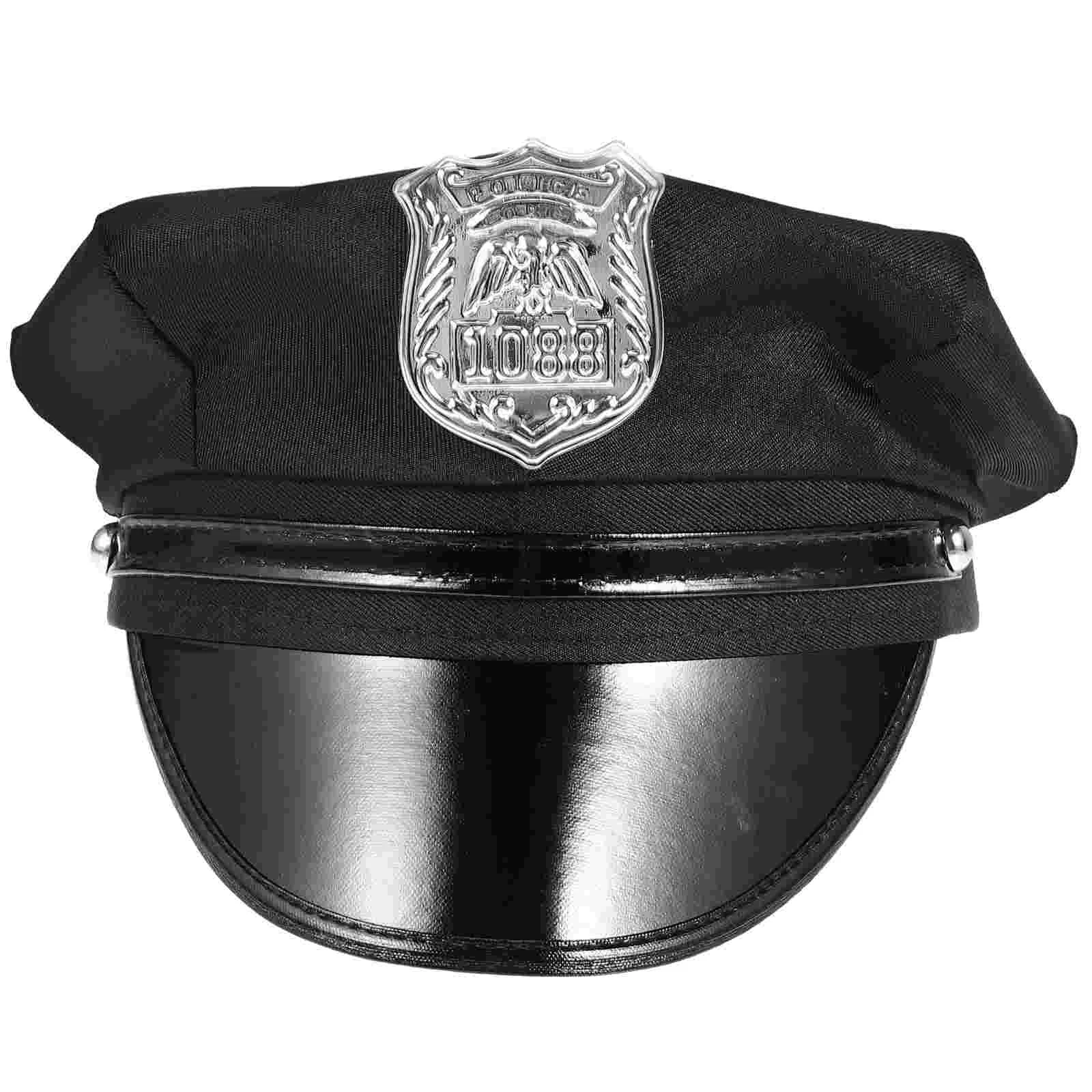 

Police Costume Accessories Cosplay Caps Men Hat Officer Hats Black Stage Performance Policemen Decorative