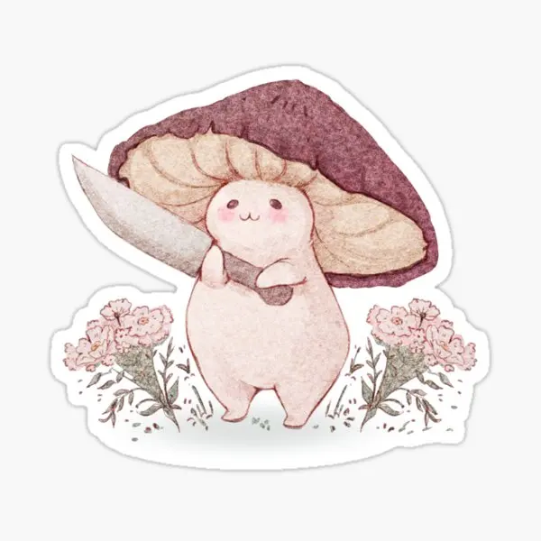 

Let Me See What You Have Little Mushroom 5PCS Stickers for Window Decorations Print Luggage Room Cute Bumper Home Car Cartoon