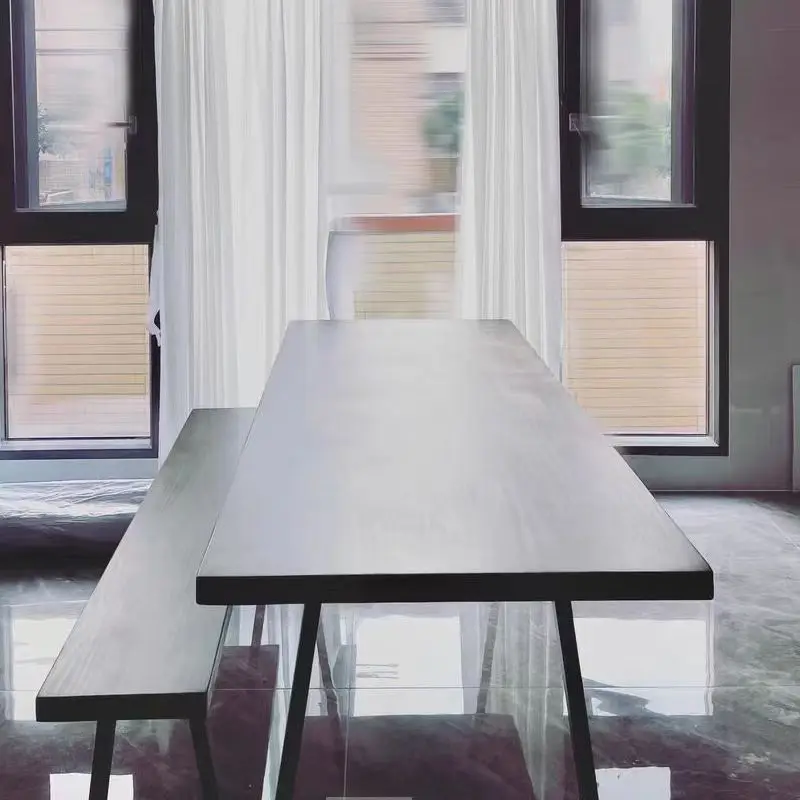

Aoliviya Official New Vintage Solid Wood Dining Table House Silent Style Balcony Desk Home Dining Table Creative