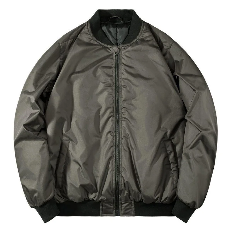 Men's Parkas Jacket Autumn Winter Fashion Loose Cardigan Pocket Coat Men's Casual Long Sleeve Zipped Stand Collar Jacket Parkas