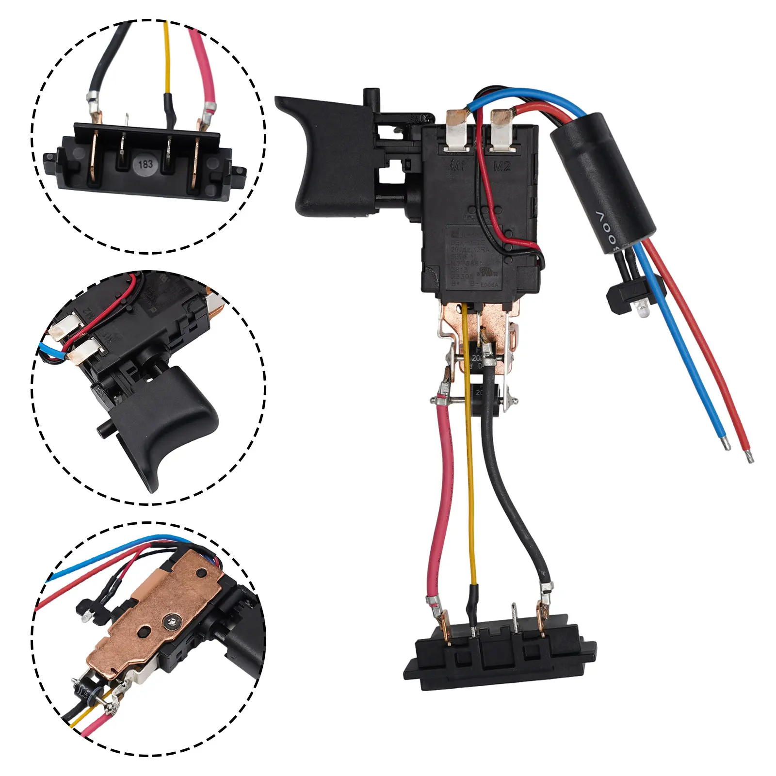Новый переключатель триггера дрели N335379 N868642 N337101 для DCD771 DCD771C2 type 1 N279942 16A черный 20
