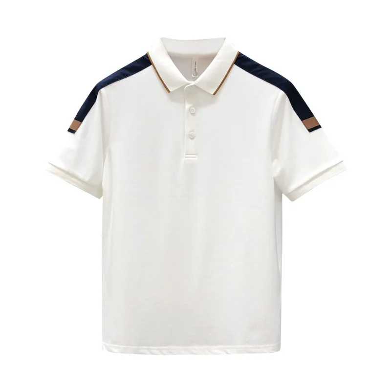 

2023 new men's slim body color-block lapel polo shirt