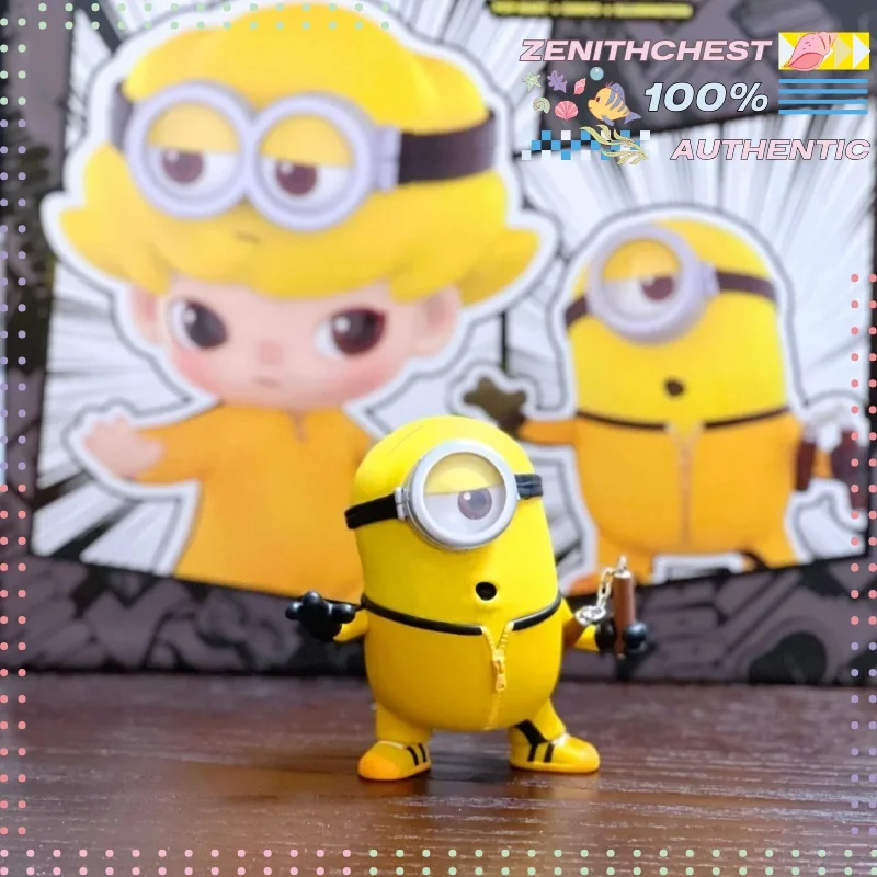 Фото Коллекционная фигурка POP MART Dimoo x Minions: Милый настольный декор, модный акцент для дома, креативный повседневный подарок, персонализированный. №5