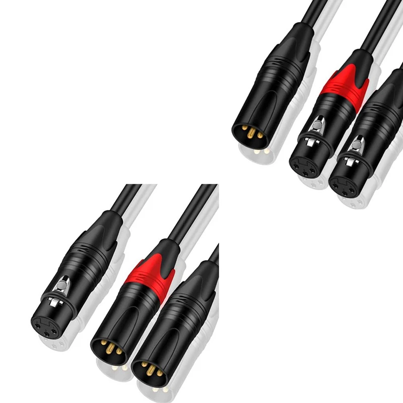 Переходник XLR-XLR с Y-образным сплиттером сбалансированный переходник XLR на двойной