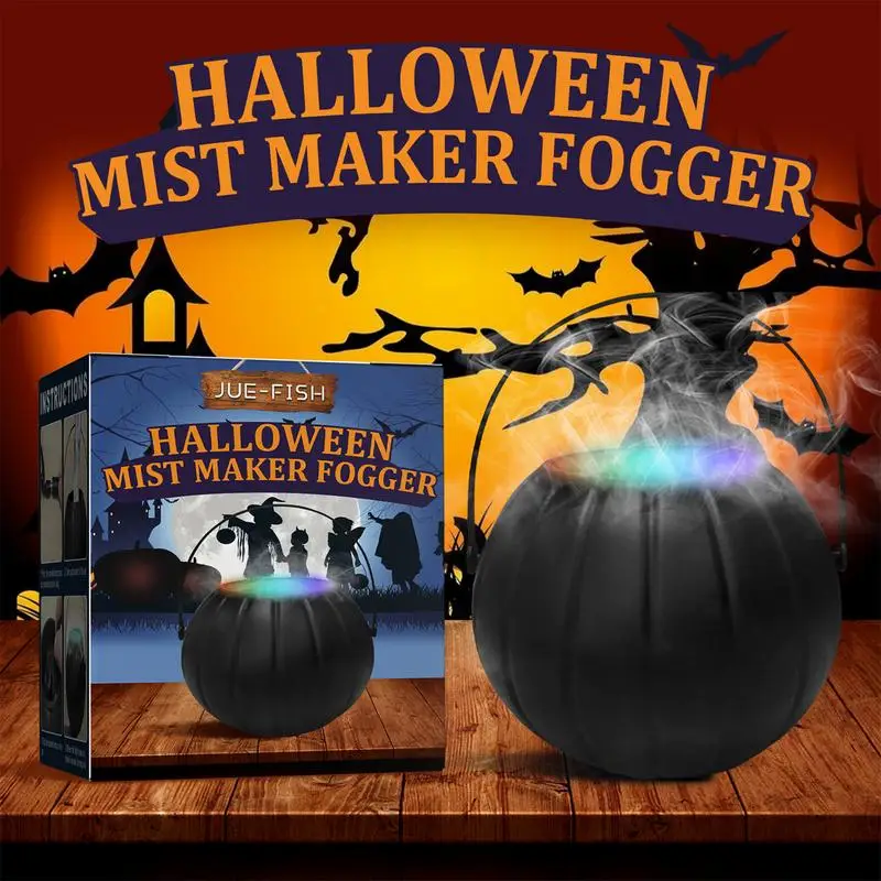 

Halloween Witch Pot Mist Maker Fogger,Witch Cauldron Fog Maker with Color Changing LED Light,2023 Halloween Party Gift Decor