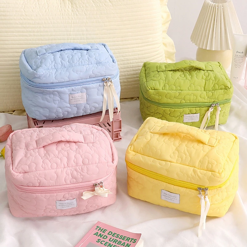 

Ins Travel Cosmetic Bag Portable Beauty Storage Toiletry Bag Makeup Pouch Corduroy Zipper Girl Toiletry Cases Storage Box 파우치