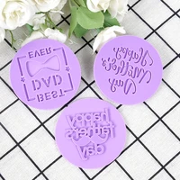 happy mothers day cookie mold acrylic round letter embossed mould for diy baking supply mother day party cake dessert decor tool