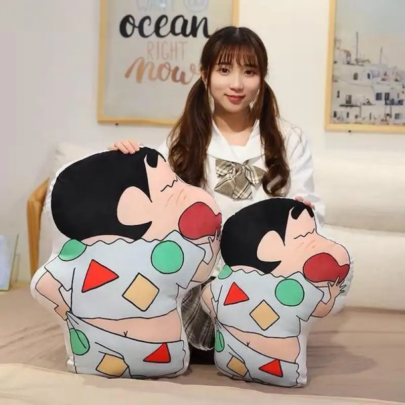 

45-60Cm Net Red Throw Pillow Crayon Shin-Chan Children's Toy Cartoon Cute Bedhead Plush Toy Sofa Cushion Birthday Gift