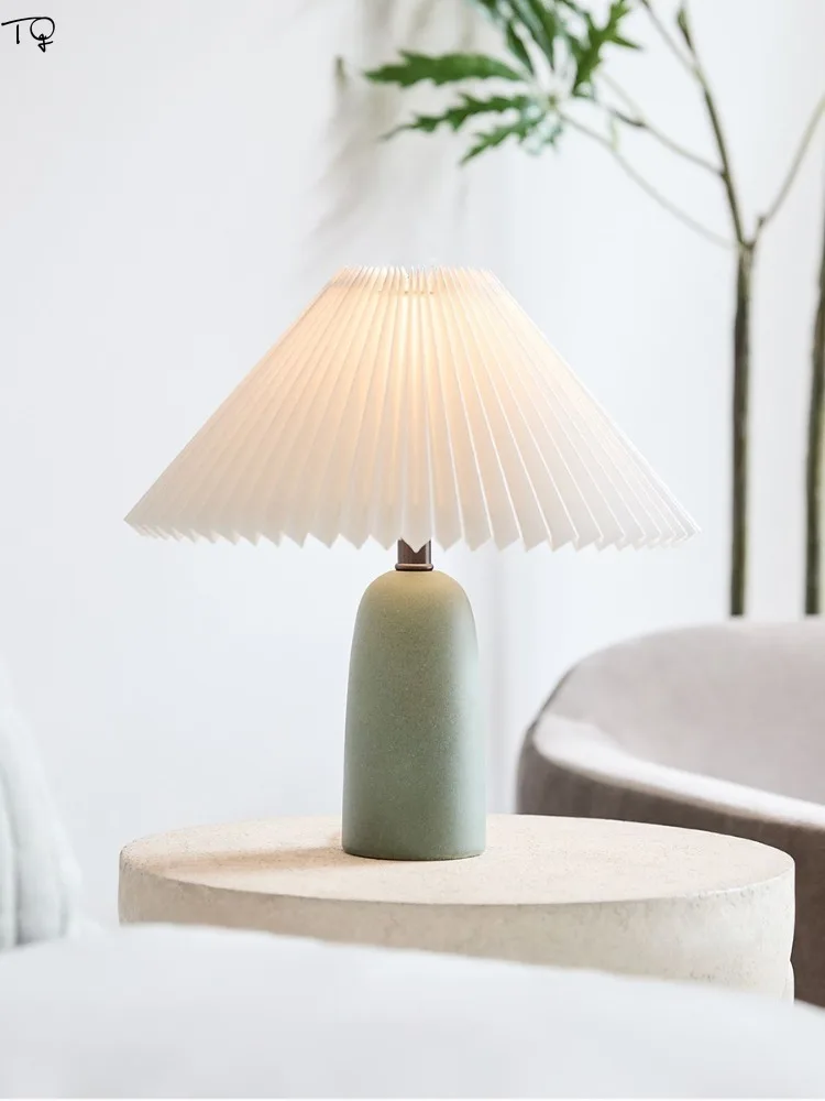 Современная Минималистичная белая/Зеленая Керамическая Настольная лампа E27