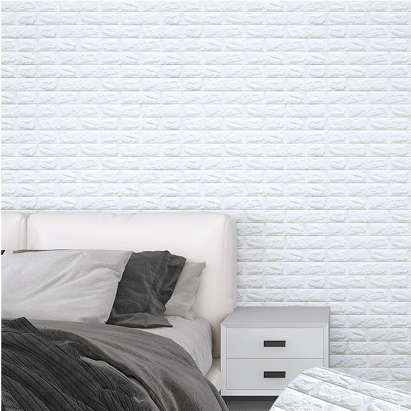 

2M 3D Faux Brick Wall Stickers Diy Decorative Self-Adhesive Waterproof Wallpaper Children'S Room Bedroom Kitchen Home Decoration