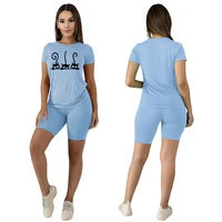 2022 new arrival womens summer tracksuit sports shirts and quickdry shorts daily casual sports short outfits gym 2pcs set
