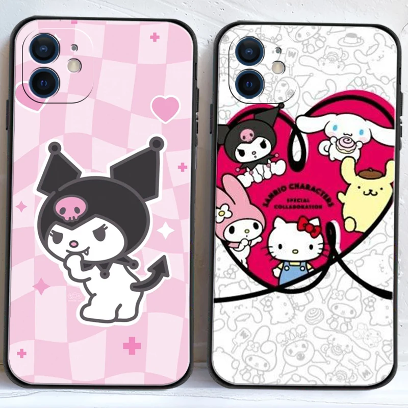

Hello Kitty Kuromi Phone Cases For iPhone 11 12 Pro MAX 6S 7 8 Plus XS MAX 12 13 Mini X XR SE 2020 Coque Carcasa Soft TPU