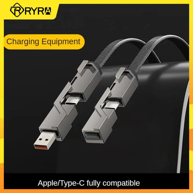 

RYRA 4 In 1 USB Type C Cable 5A 100W Fast Charging Cable Data Line Micro USB Type-C Cable For Huawei IPhone Samsung Xiaomi