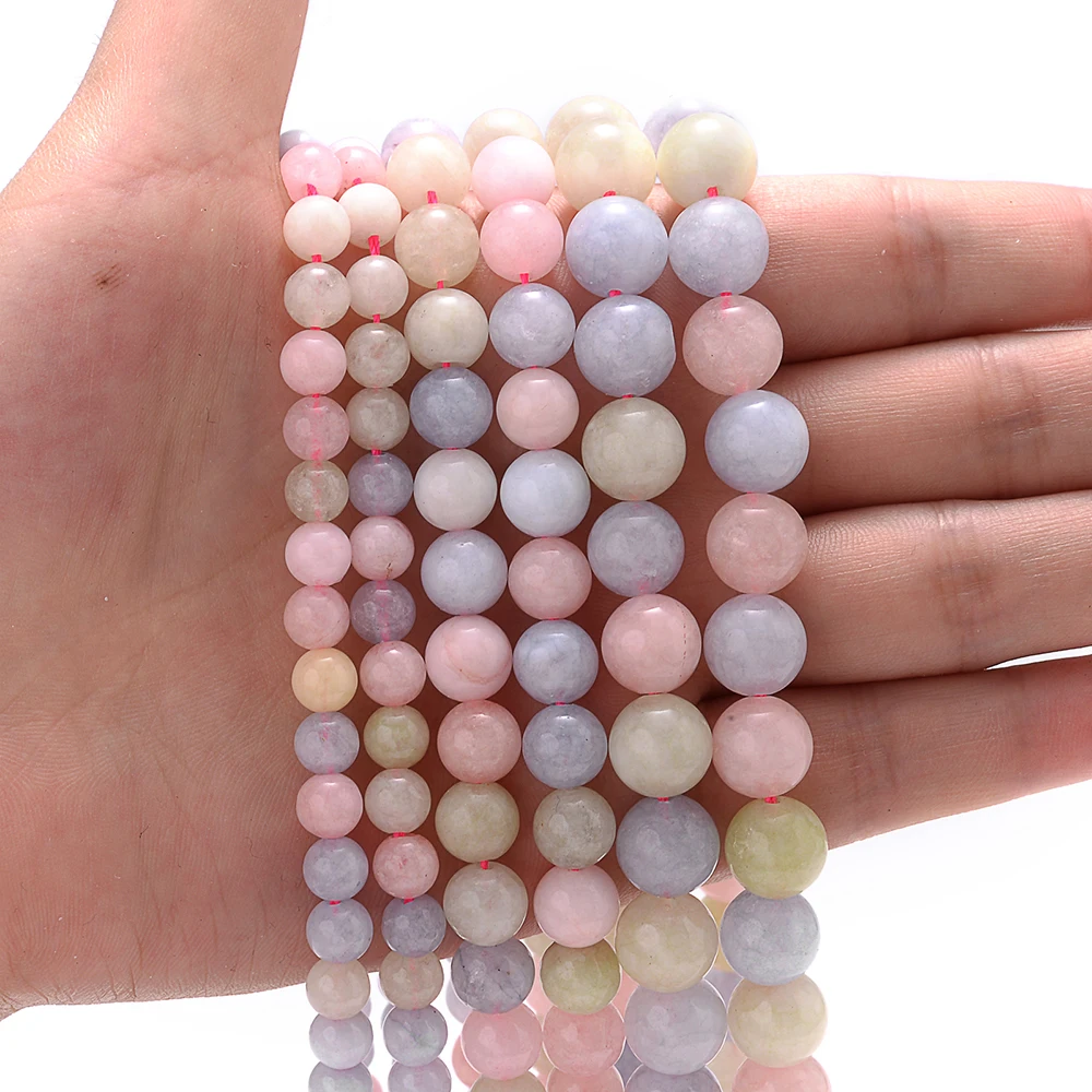 Оптовая продажа разноцветные Натуральные Бусы из морганита халцедон агат