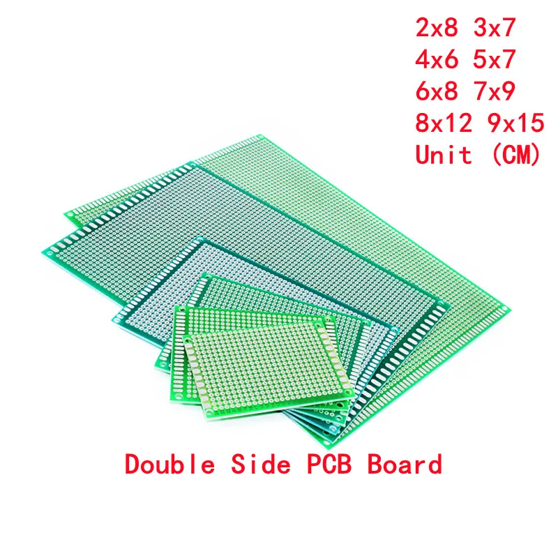 

（1pcs）2x8 3x7 4x6 5x7 6x8 7x9 8x12 9x15 cm Double Side Prototype Diy Universal Printed Circuit PCB Board Protoboard For Arduino