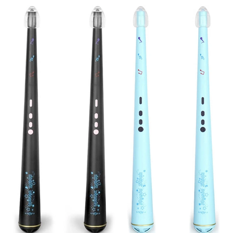 

4 Pcs Electric Air Drum Rock Beat Rhythm Stick Rhythm Drum Air Drumsticks Musical Instruments, 2 Pcs Black & 2 Pcs Blue