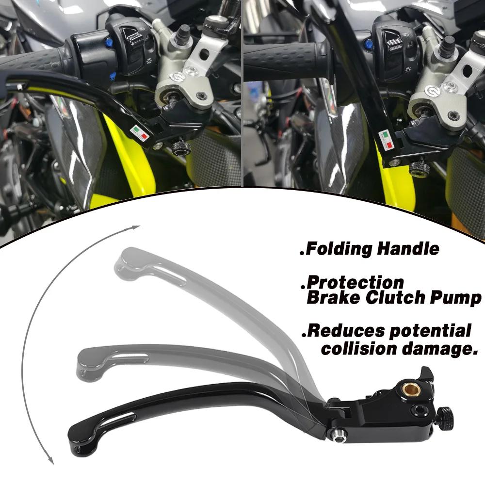 Фото Для DUCATI Panigale/Streetfighter V4/S V2 2020-2025 Billet Racing Регулируемый тормозной рычаг сцепления Передние складные ручки управления №4