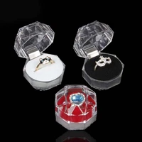 20 pcs hot sale jewelry packaging box ring earring cases acrylic transparent wedding packaging woman jewelry box drop shipping