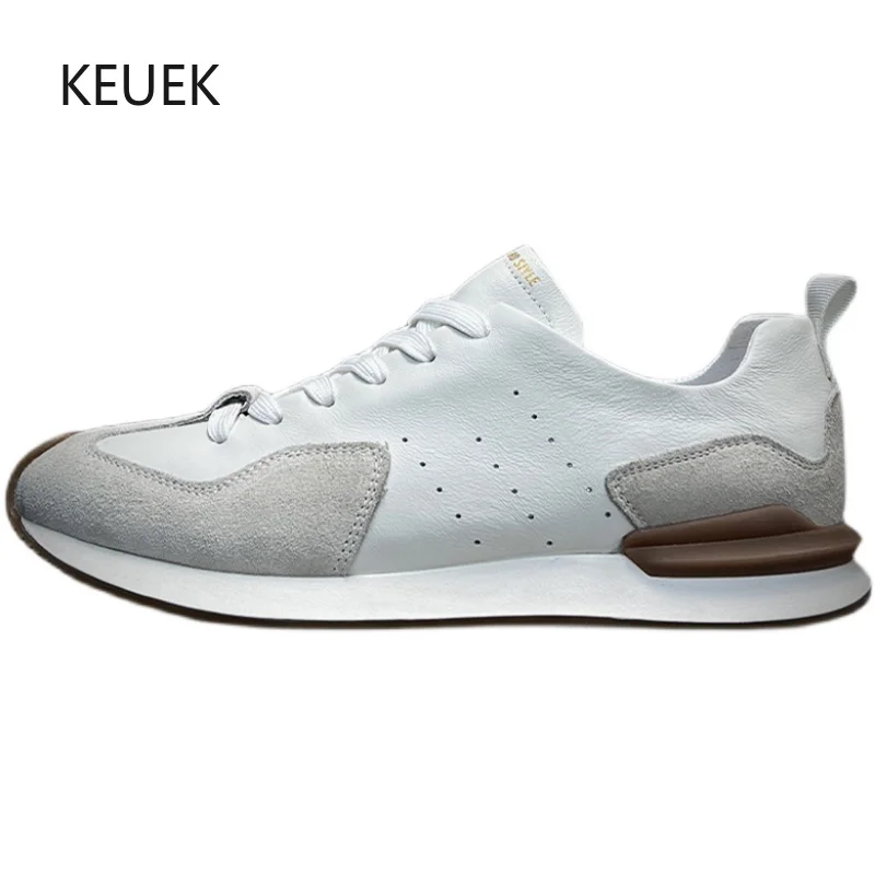 

New Design Casual Sneakers Men Shoes Derby Sport Flats Breathable Genuine Leather Work Outdoor Lace-Up Leather Shoes Male 5A