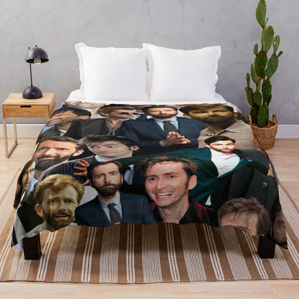 

david tennant collage Throw Blanket Baby Blanket Vintage Blanket