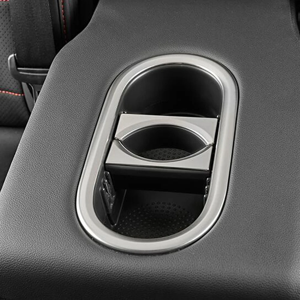 

Fit For Volkswagen Vw T-ROC T ROC TROC Accessories Stainless Steel Car Styling Rear Water Cup Panel Cover Trim Back Seat Centre