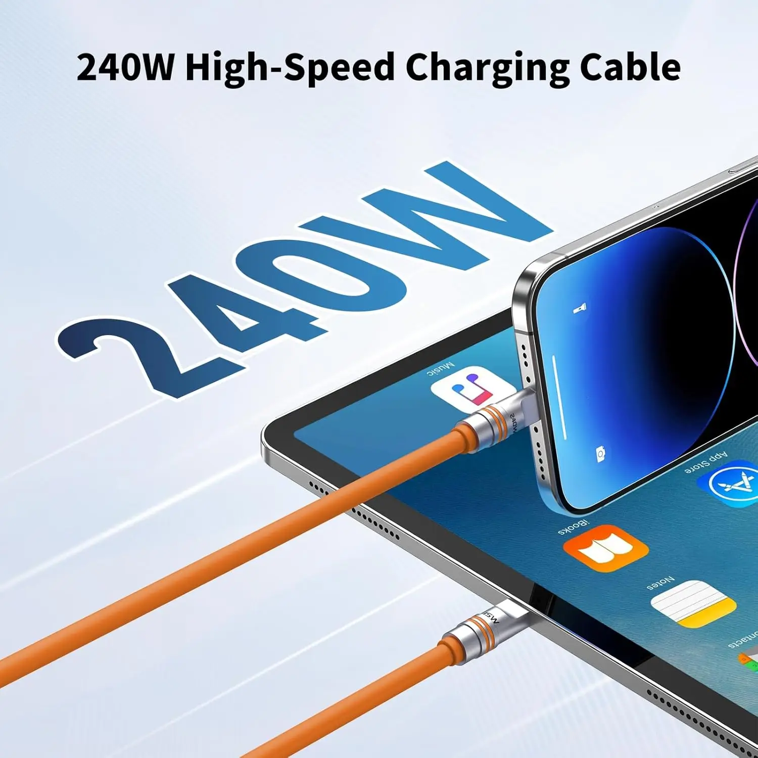 Фото Hichain PD240W USB C Кабель для быстрой зарядки Мягкий жидкий силиконовый кабель типа C для iphone Ноутбук Планшеты Наушники 1,2 м/2 м №3