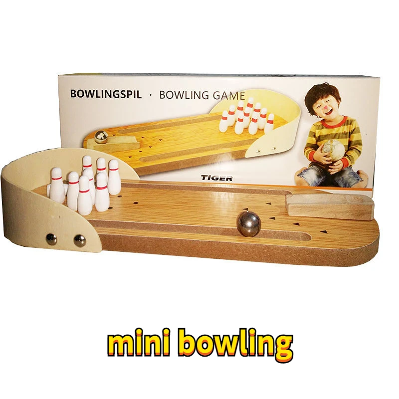 

Mini Bowling Tabletop Game Wooden Educational Toy Parent-child Fun Toy Decompression Creative Interaction Children's Toys