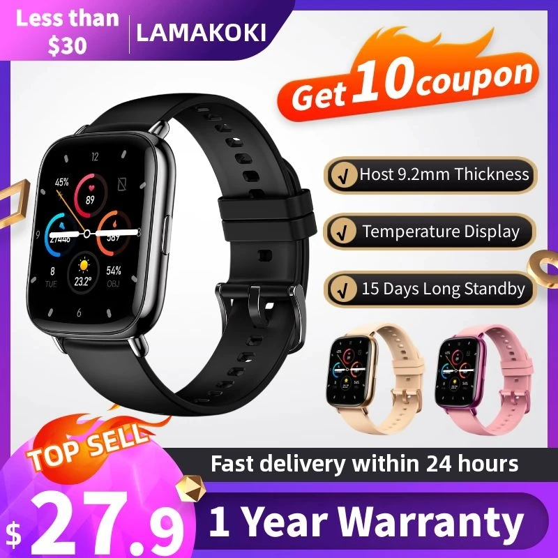 

2022 NEW Slim Main Unit Smart Watch Women Gift Men Body Temperature Heart Rate Monitor Waterproof Fitness Tracker Smartwatch