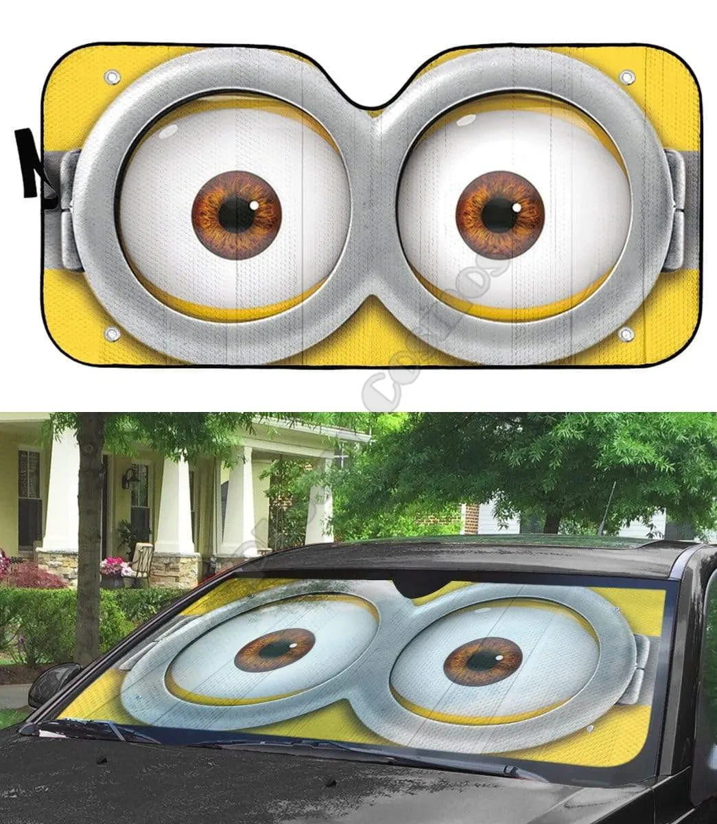 

Funny Cartoon Eyes 3D Printed Car sunshade Auto Sun Shade for Car Truck Decor Windshield Sunshade,Blocks UV Rays Sun