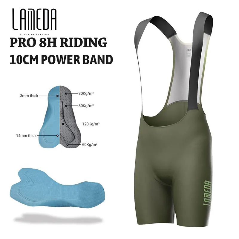 

LAMEDA Men Cycling Shorts Cycling Bib Shorts Summer 8 Hour Ride Pad Bike Tights MTB Ropa Ciclismo Moisture Wicking Bicycle Pants