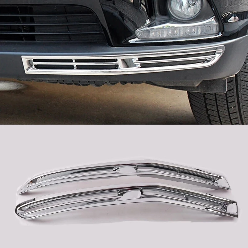 

For Toyota Highlander Kluger 2015 2016 2017 ABS chrome front bumper Bar fog lamp light front corner Frame an-ti Cover Trim