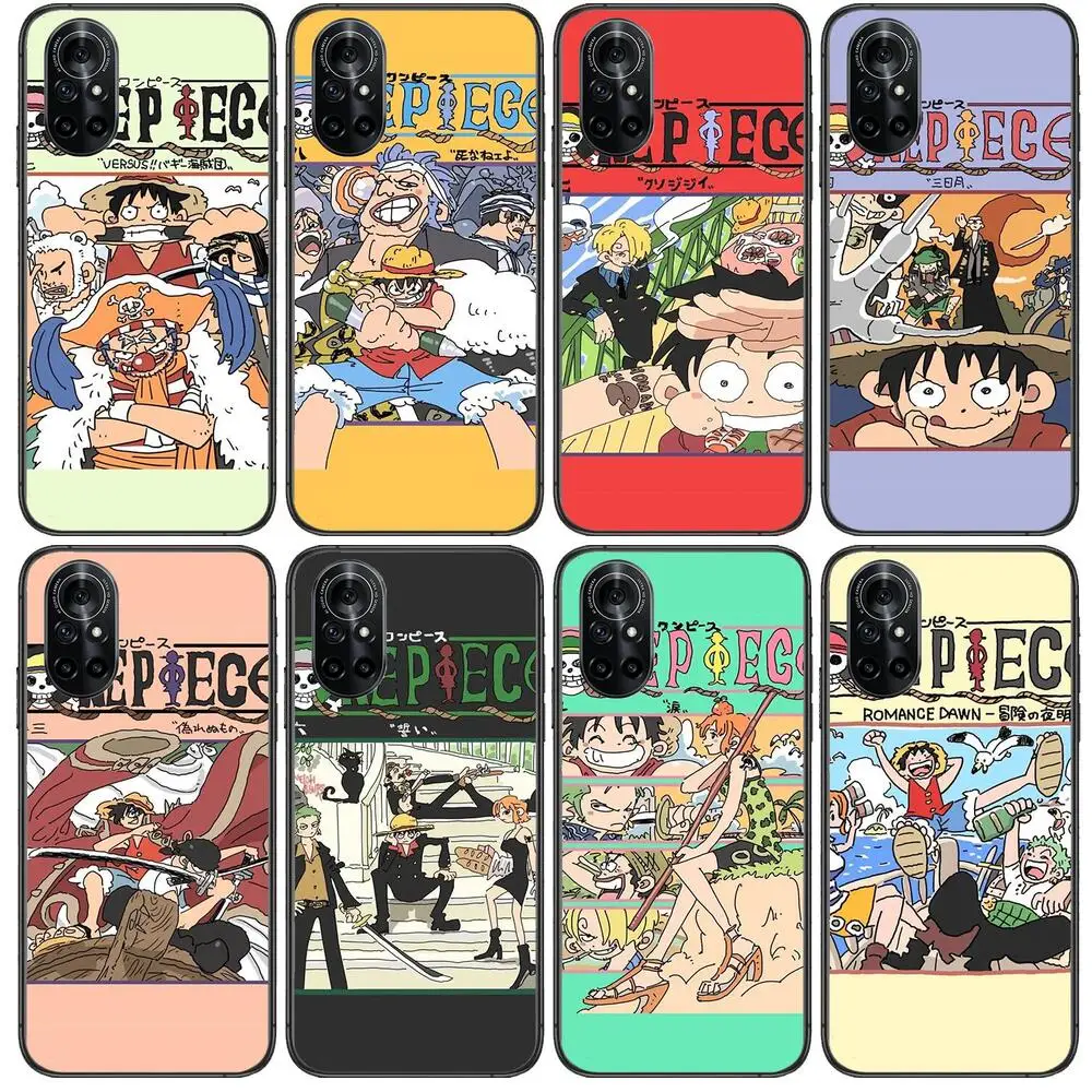 

One Piece comic poster Clear Phone Case For Huawei Honor 20 10 9 8A 7 5T X Pro Lite 5G Black Etui Coque Hoesjes Comic Fash des
