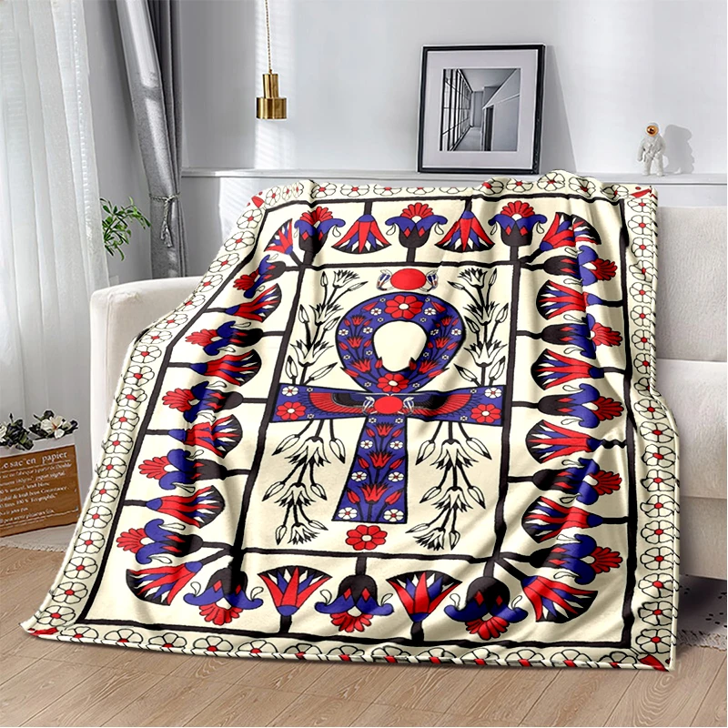 

Eye of Horus Bastet Throw Blanket Symbol Soft Cover Lightweight Soft Blanket for Bedroom Sofa Cover Bedspread Egypt Ankh Blanket
