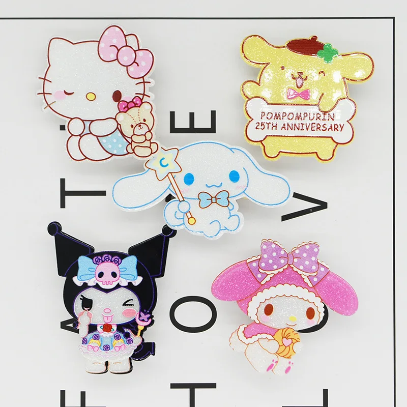 

Kawaii Sanrioed Anime Cartoon series Cinnamoroll HelloKitty My melody Pudding dog Creative cute girly heart hairpin small gift