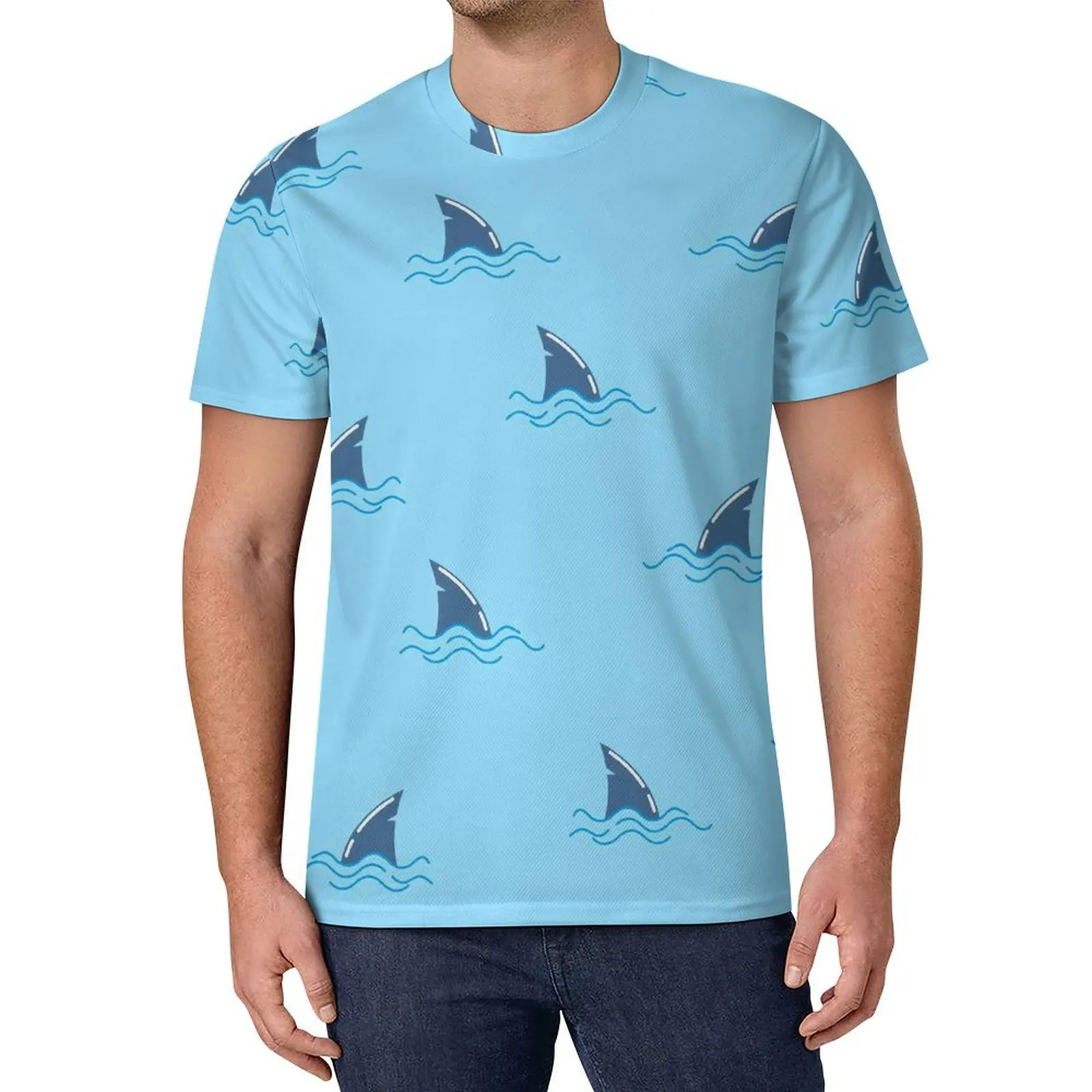 Футболка с изображением акулы Кита дельфина плавника трендовые футболки