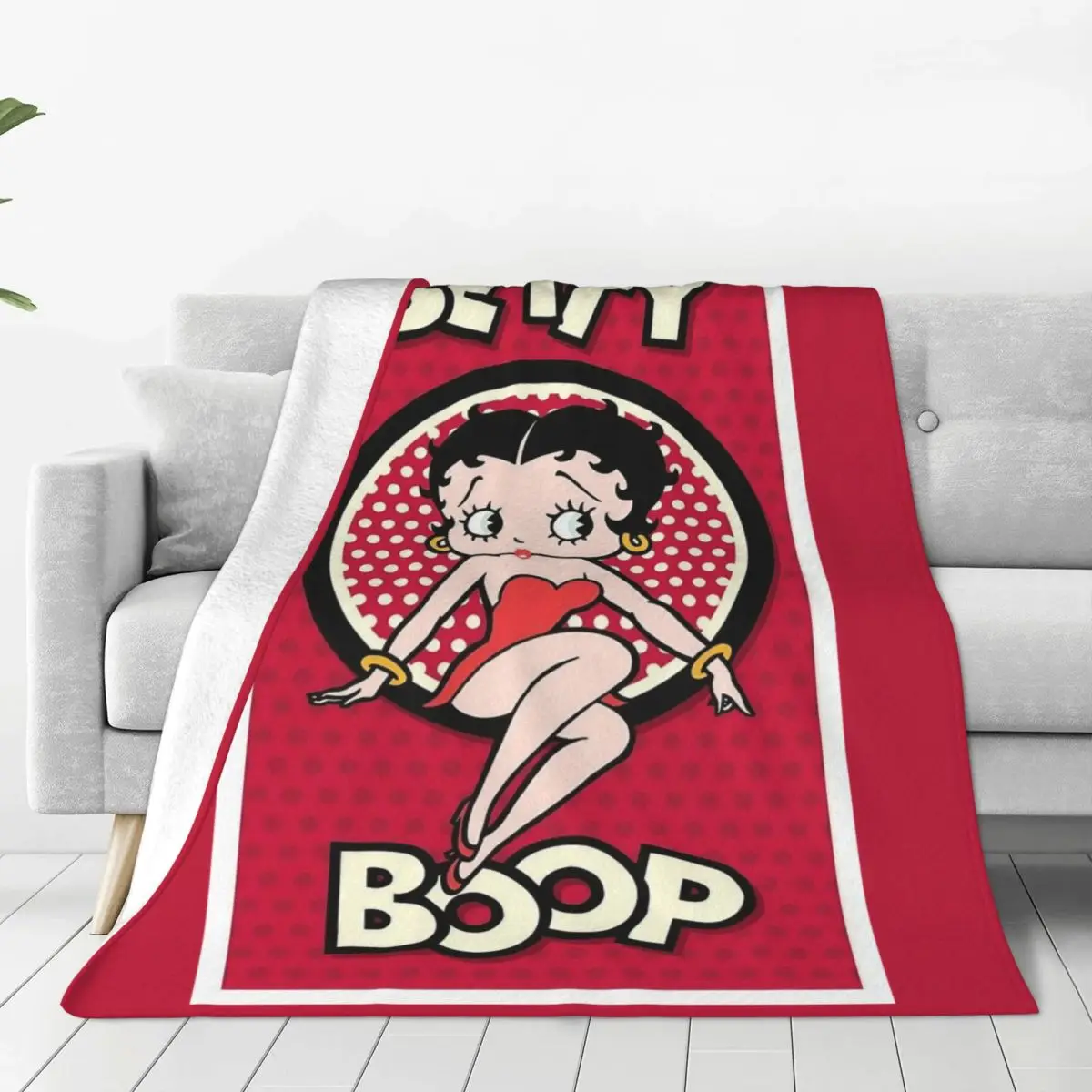 Фланелевое одеяло с милой мультяшной девушкой B-Betty Boops забавное для кровати