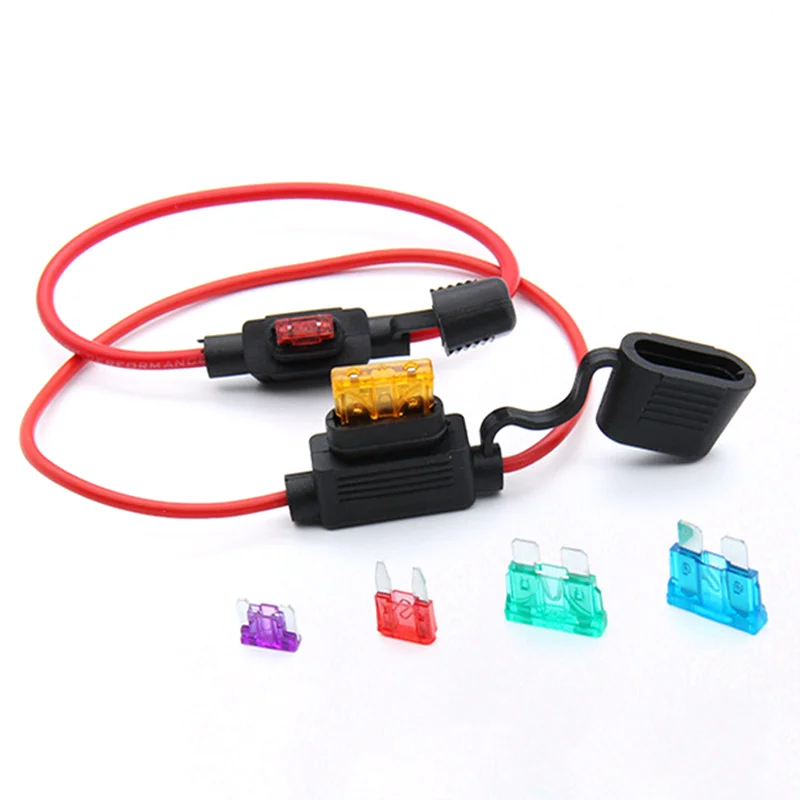 1Set Standard/Mini/Micro Car Waterproof Fuse Box Blade Type In Line Holder Power Socket 18/16/14/12AWG 5A 10A 20A 30A40A50A - купить по