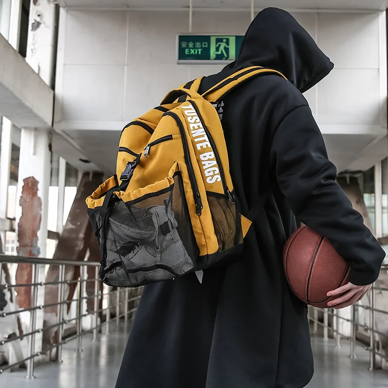 

Men's Women's Basketball Bag Training Football Net Large-capacity Student School Multi-functional Sports Travel Leisure Backpack