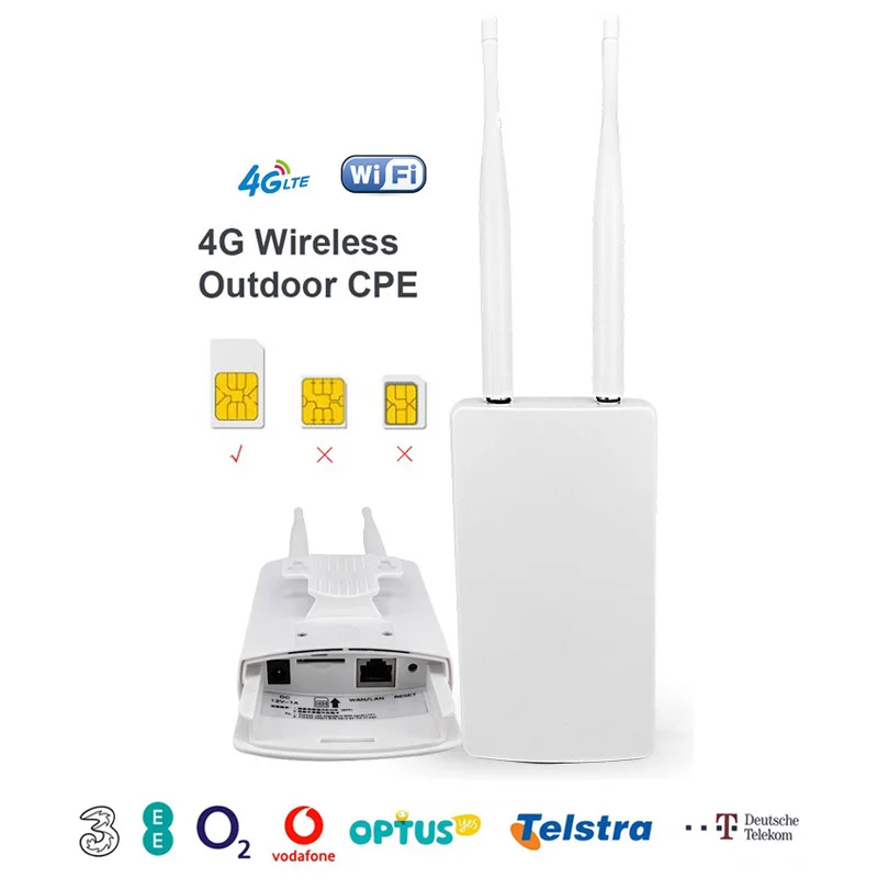 Waterproof Outdoor Networking 300Mbps CAT4 LTE SIM Card Modem 3G USB 4G Wifi Router for IP Camera/Outside Wi Fi Covera CPE905