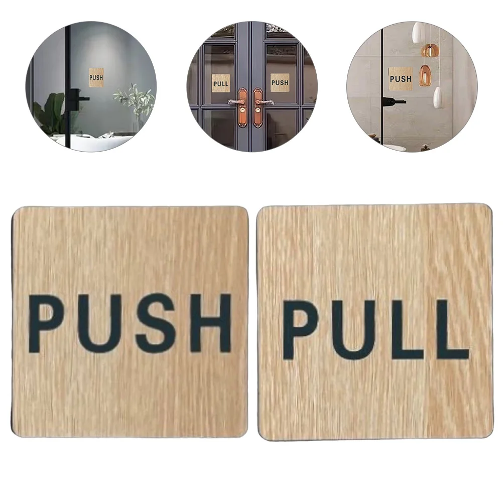 

Push Door Sign Signs Business Wooden Entrance Stickers Office Signage Warning Industrial Indication Store Doors School Supplies