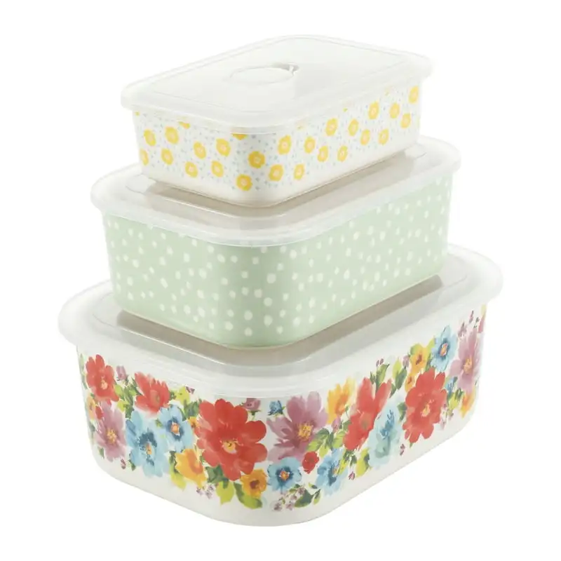 

Blossoms 6-Piece Decorated Stoneware Storage Set with Lids