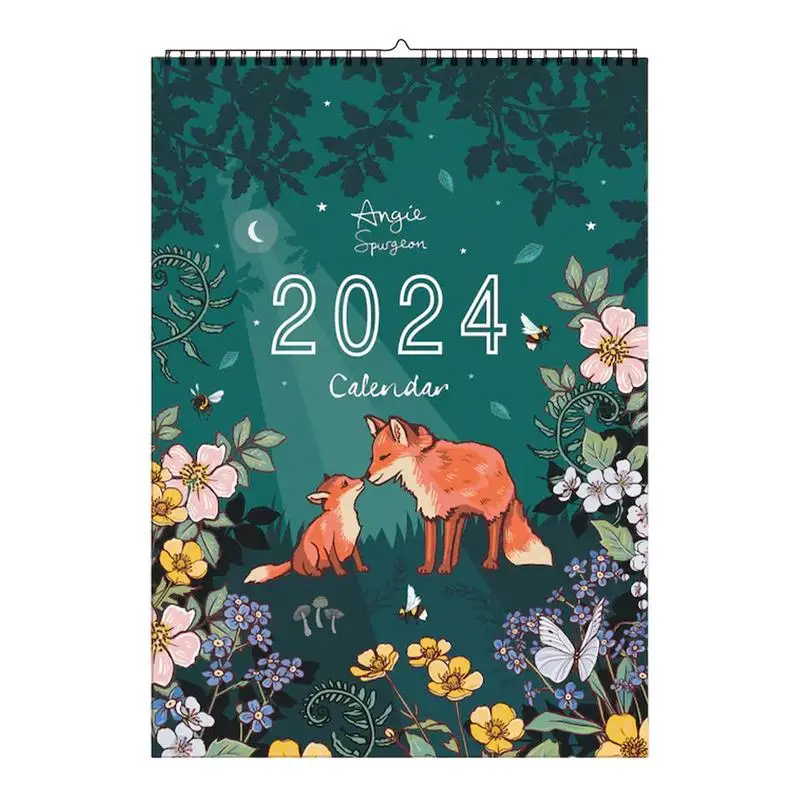 

Настенный календарь 2024, ежемесячный настенный календарь для природы и дикой природы, 2024 записываемых декоративных подвешиваемых планировщиков, интересный для спальни