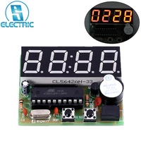 c51 4 bit electronic clock diy kit dc 3v 6v two channels alarm clock electronic production suite accurate adjustable