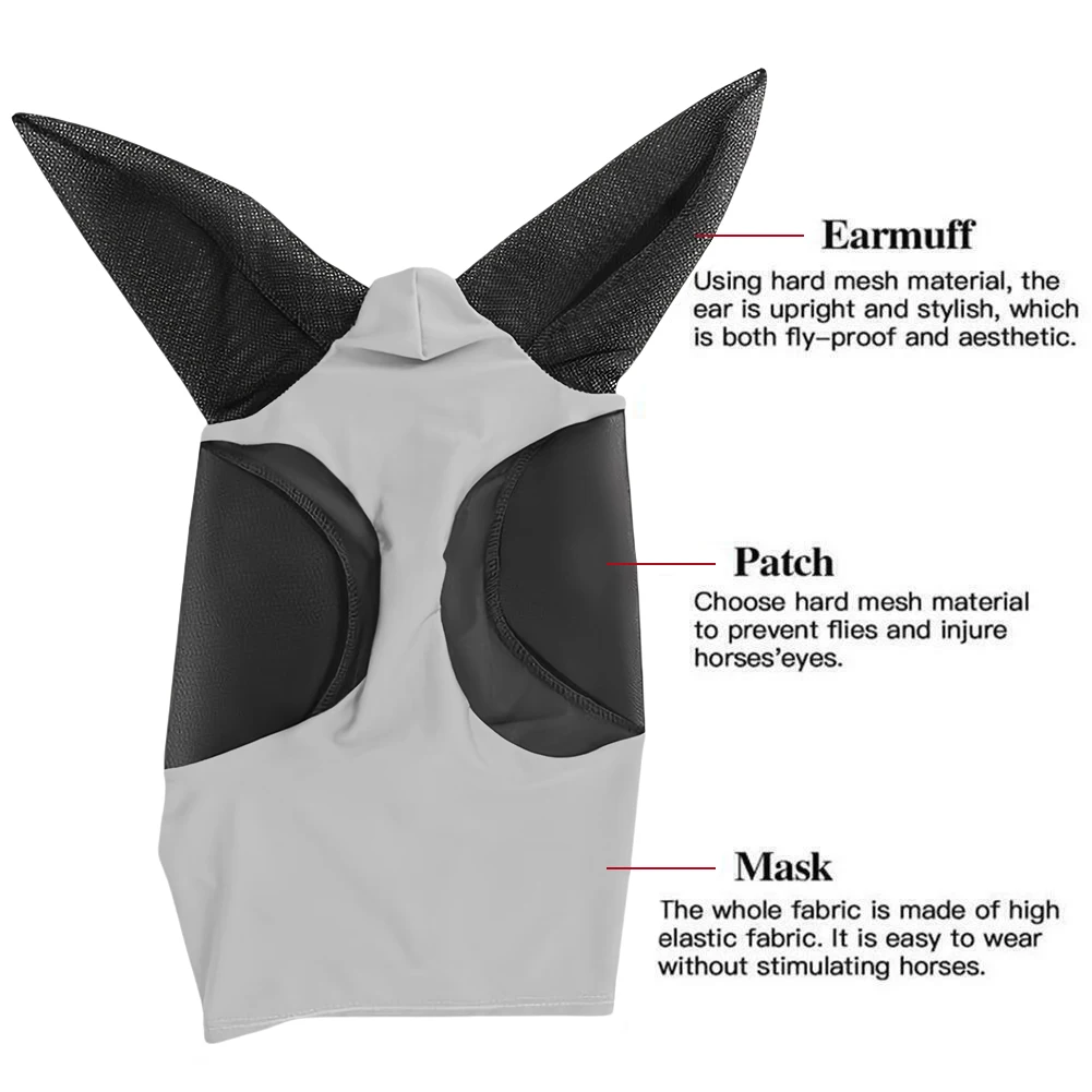 Многоцветная Дышащая Вязаная Маска Для Лица Лошадей Сетчатая От Мух Защита