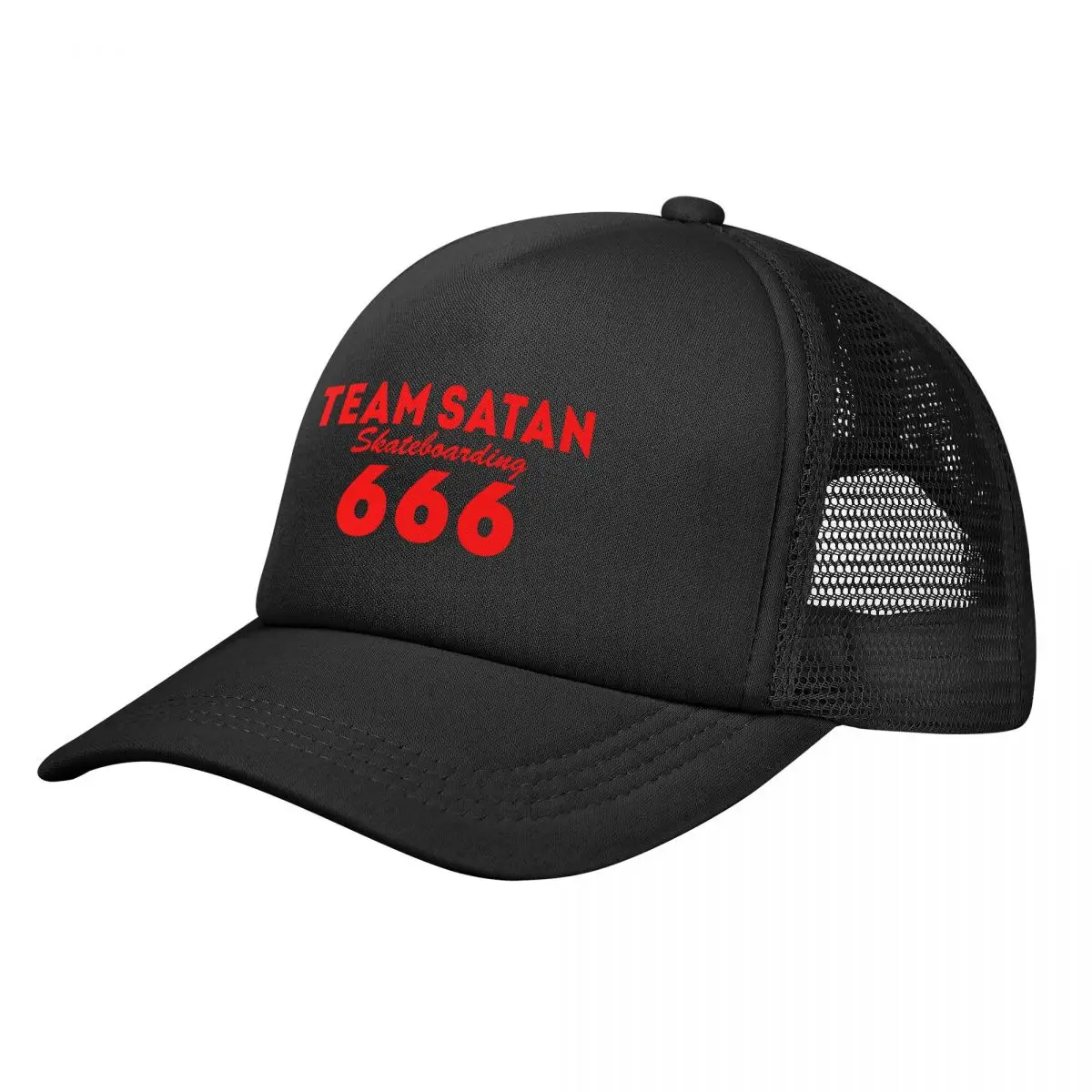 

TEAM SATAN 666 Stretchy Trucker Hat Mesh Baseball Cap Adjustable Snapback Closure Hats for Men Women Comfortable Breathable