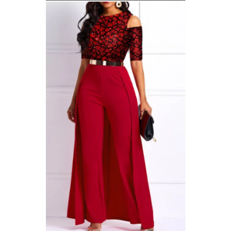 

Lace Patchwork Jumpsuit Dress