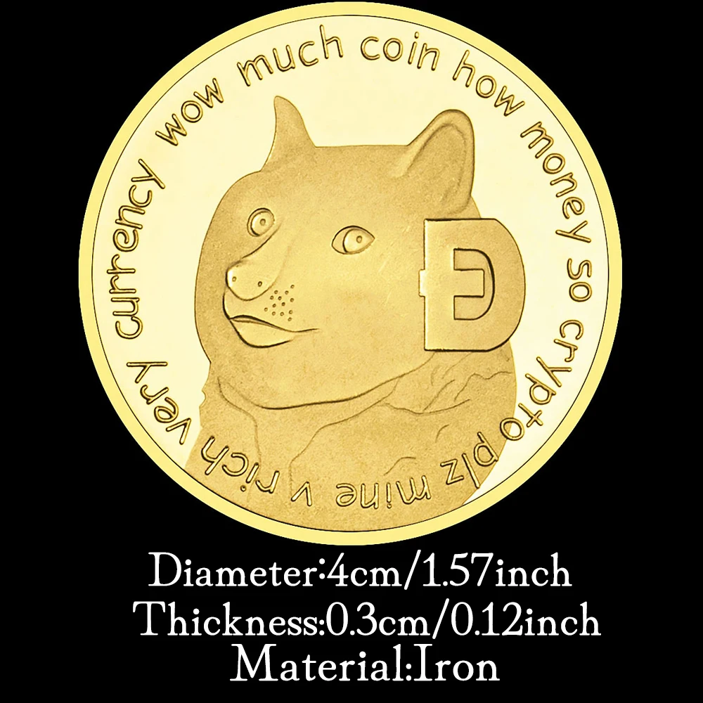 Фото Коллекционная позолоченная сувенирная криптовалюта Dogecoin, монета физической криптовалюты, памятная монета без валюты №3