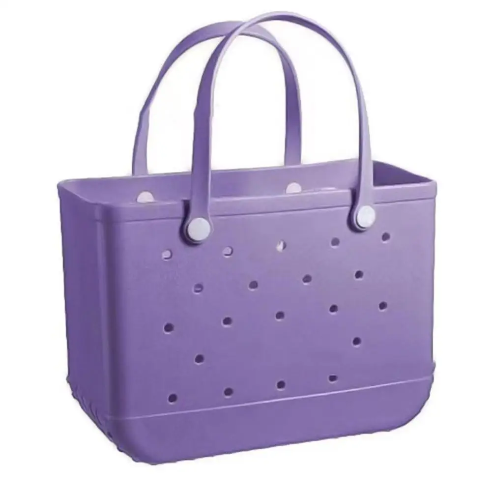 Extra Large Beach Bag Summer EVA Basket Women Silicon Beach Tote With Holes Breathable Pouch Shopping Storage Basket