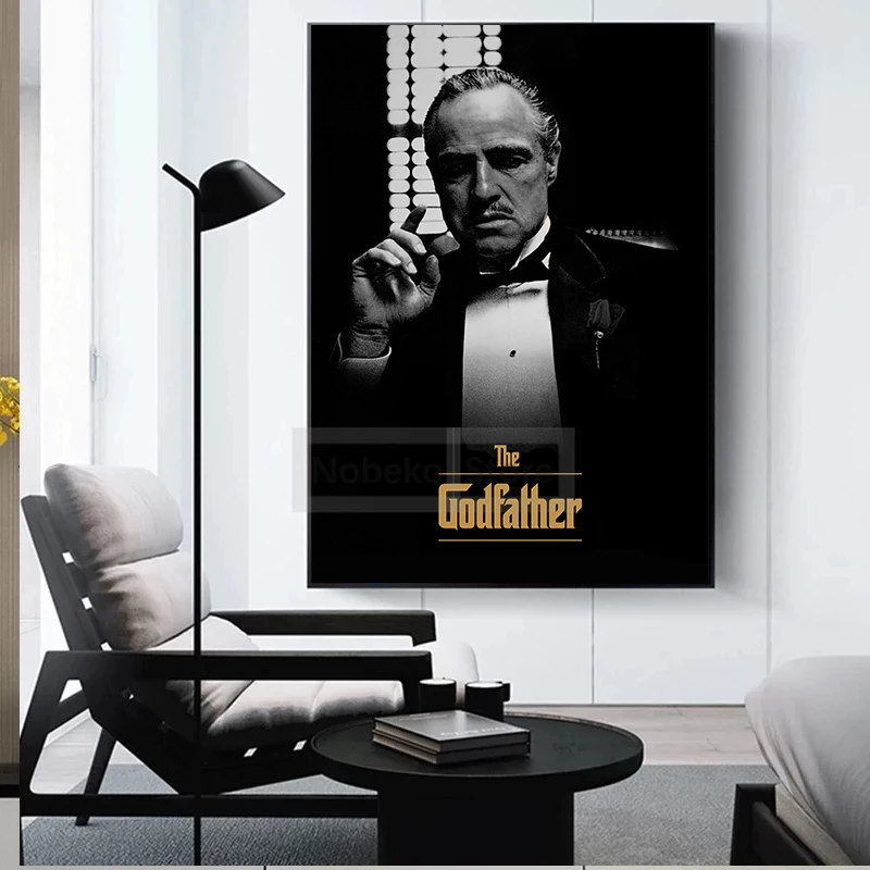 Классический постер с принтом крестного отца из фильмов в гангстерском стиле